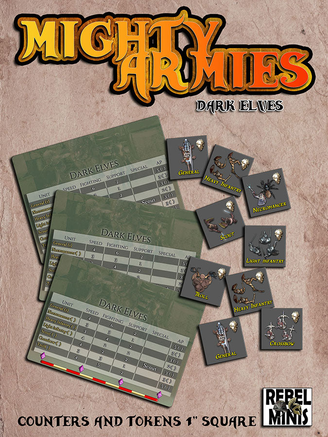 Mighty Armies Dark Elves Army (Counters & Cards)