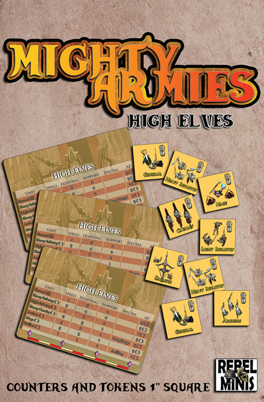 Mighty Armies High Elves Army (Counters & Cards)